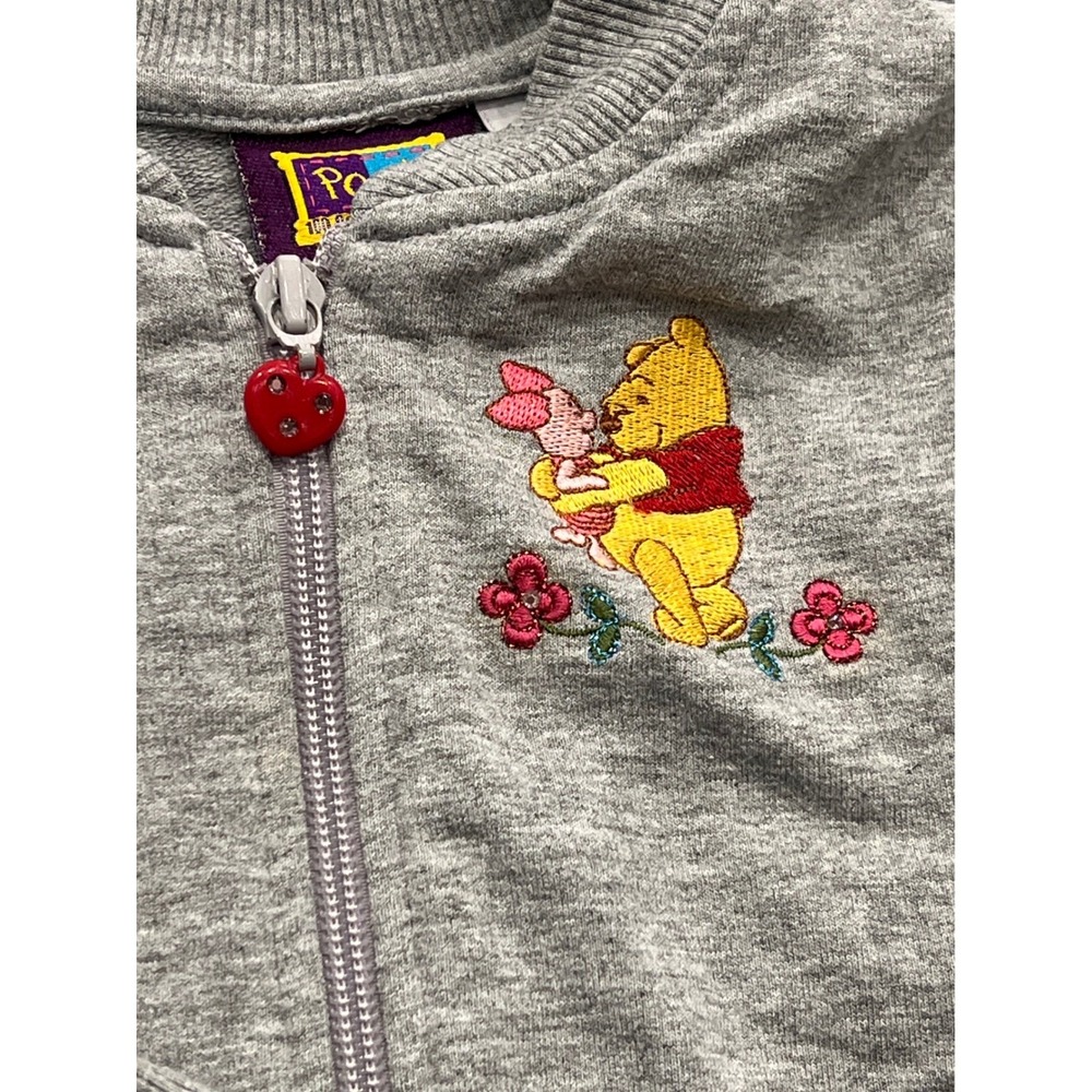 Disney Pooh One Hundred Acre Collection Gray Zip Sweatshirt Pooh Piglet 4T